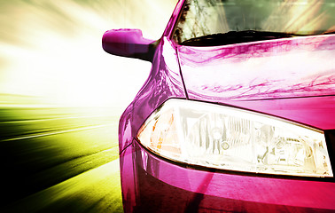 Image showing Pink Sport Car - Front side