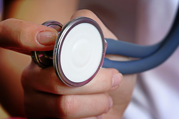 Image showing Portrait of a young doctor with stethoscope.