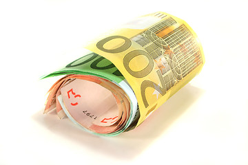 Image showing bundle of Euro notes