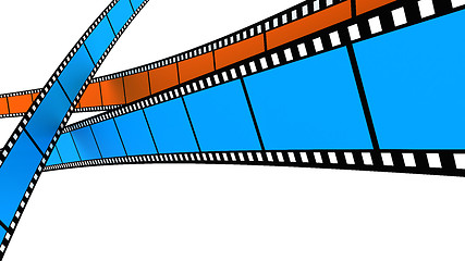 Image showing Two blue and one orange Film