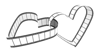 Image showing Two Blank Filmes Heart