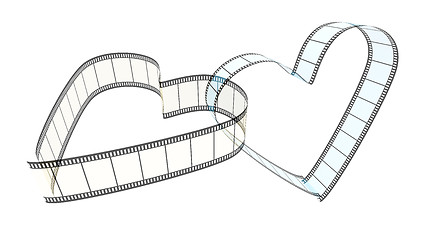 Image showing Two Blank Filmes Heart