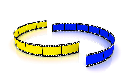 Image showing Yellow and blue film arc