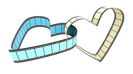 Image showing Two Blank Filmes Heart