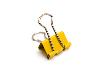 Image showing Yellow binder clip
