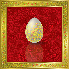 Image showing Easter egg on red