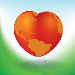 Image showing Valentine's Day card with heart shaped globe