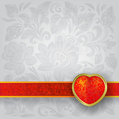 Image showing Valentines greeting with red heart