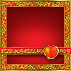 Image showing Valentines greeting with red heart