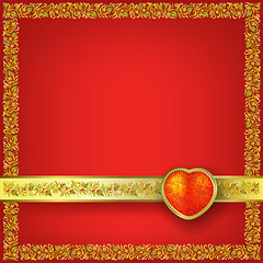 Image showing Valentines greeting with red heart