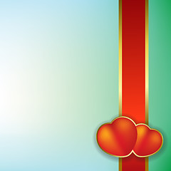 Image showing Valentine's greeting with red ribbon