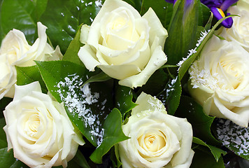 Image showing bouquet of white roses