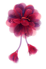 Image showing Red fabrics rose