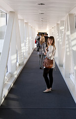 Image showing The girl in the corridor