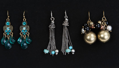 Image showing Three pairs of women's earrings