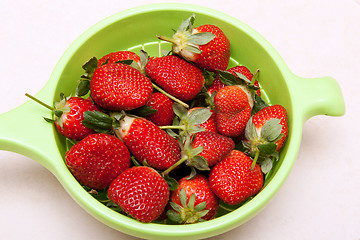 Image showing Ripe red strawberries