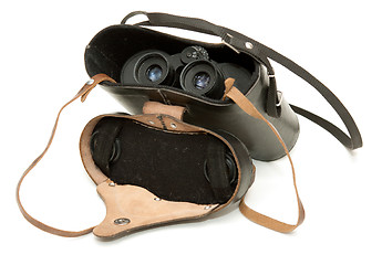 Image showing Old black binoculars