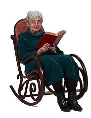 Image showing Old woman with a book