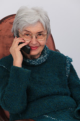 Image showing Old woman on the phone