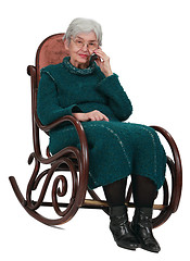 Image showing Old woman on the phone