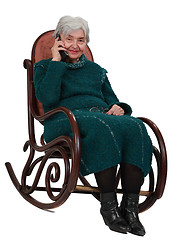 Image showing Old woman on the phone