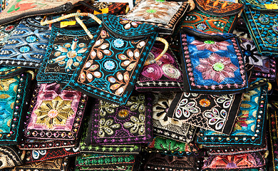 Image showing Embroidered oriental patterned purses