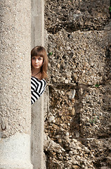 Image showing The girl in the ruins