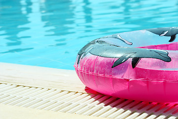 Image showing Pink inflatable round tube 