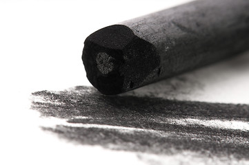 Image showing Artist's black charcoal with smudge