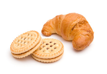 Image showing Croissant and cookies