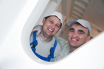 Image showing two smiling construction workers