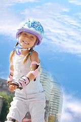 Image showing happy girl on in-line skates