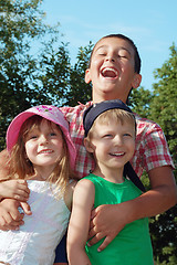 Image showing happy friends kids outdoors