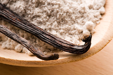 Image showing vanilla beans with aromatic sugar