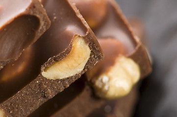 Image showing Pile of broken chocolate 