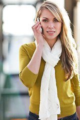 Image showing Caucasian woman on the phone