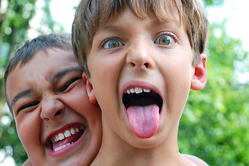 Image showing crazy funny children faces