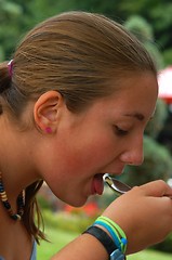 Image showing GIRL EATING ICE CREAM