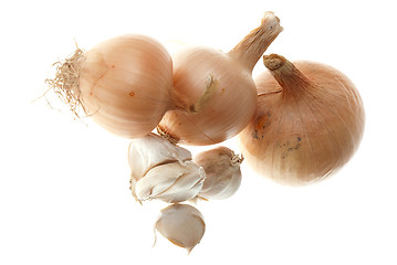 Image showing Four ripe onions