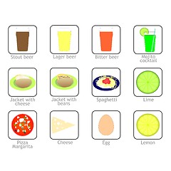 Image showing Food and drink icons