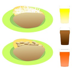 Image showing Jacket Potato and Beer