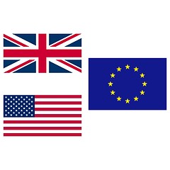 Image showing UK USA EU flag