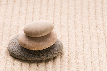 Image showing Zen. Stone and sand 