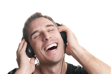 Image showing Man listening the music