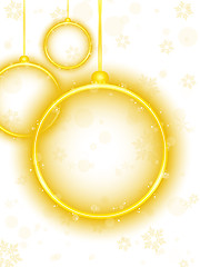 Image showing Golden Neon Christmas Ball on White Background