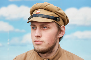 Image showing Portrait of soldier in retro style picture