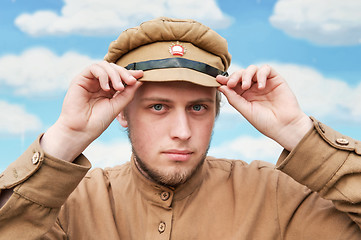 Image showing Portrait of soldier in retro style picture