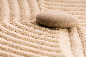 Image showing Zen. Stone and sand