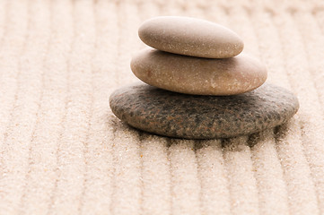 Image showing Zen. Stone and sand