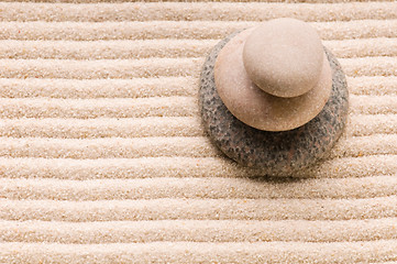 Image showing Zen. Stone and sand